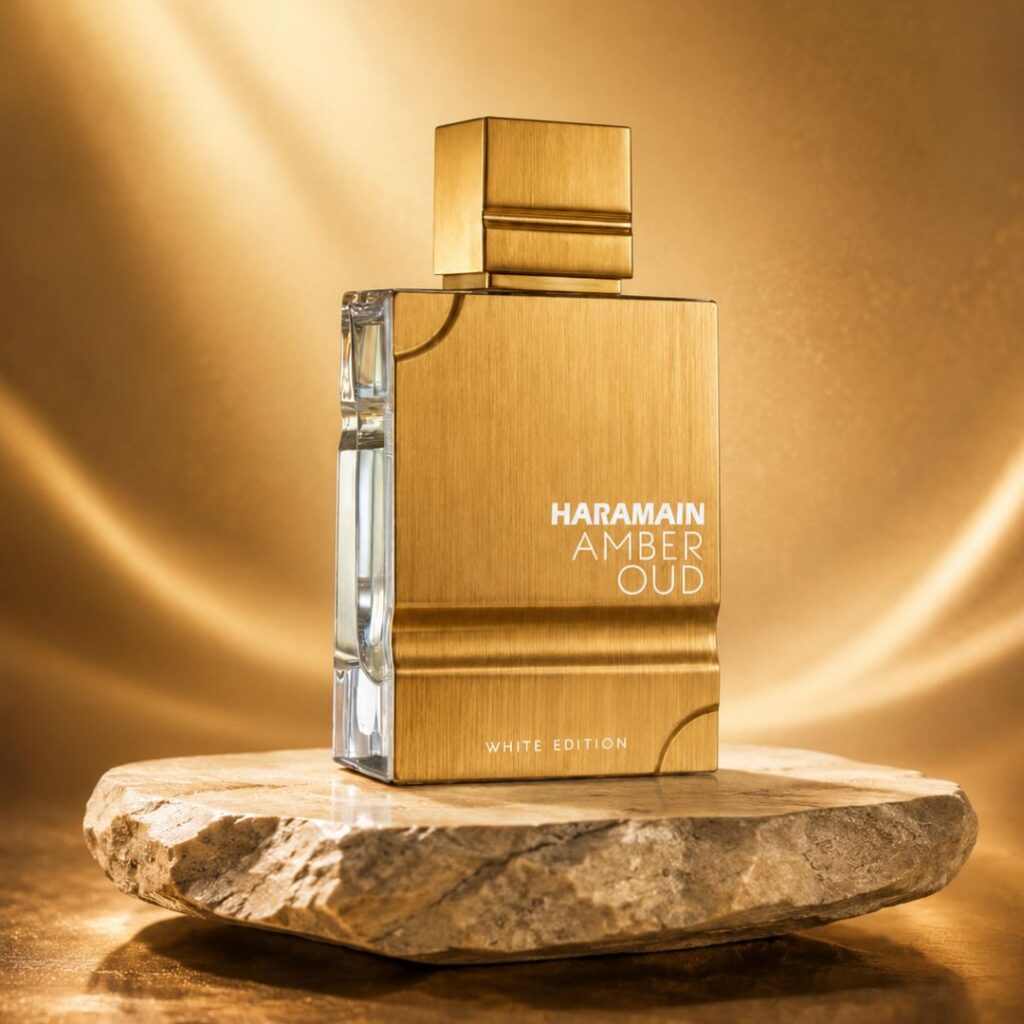 Amber Oud White Edition Eau de Parfum Spray 60ml by Al Haramain luxury unisex perfume bottle