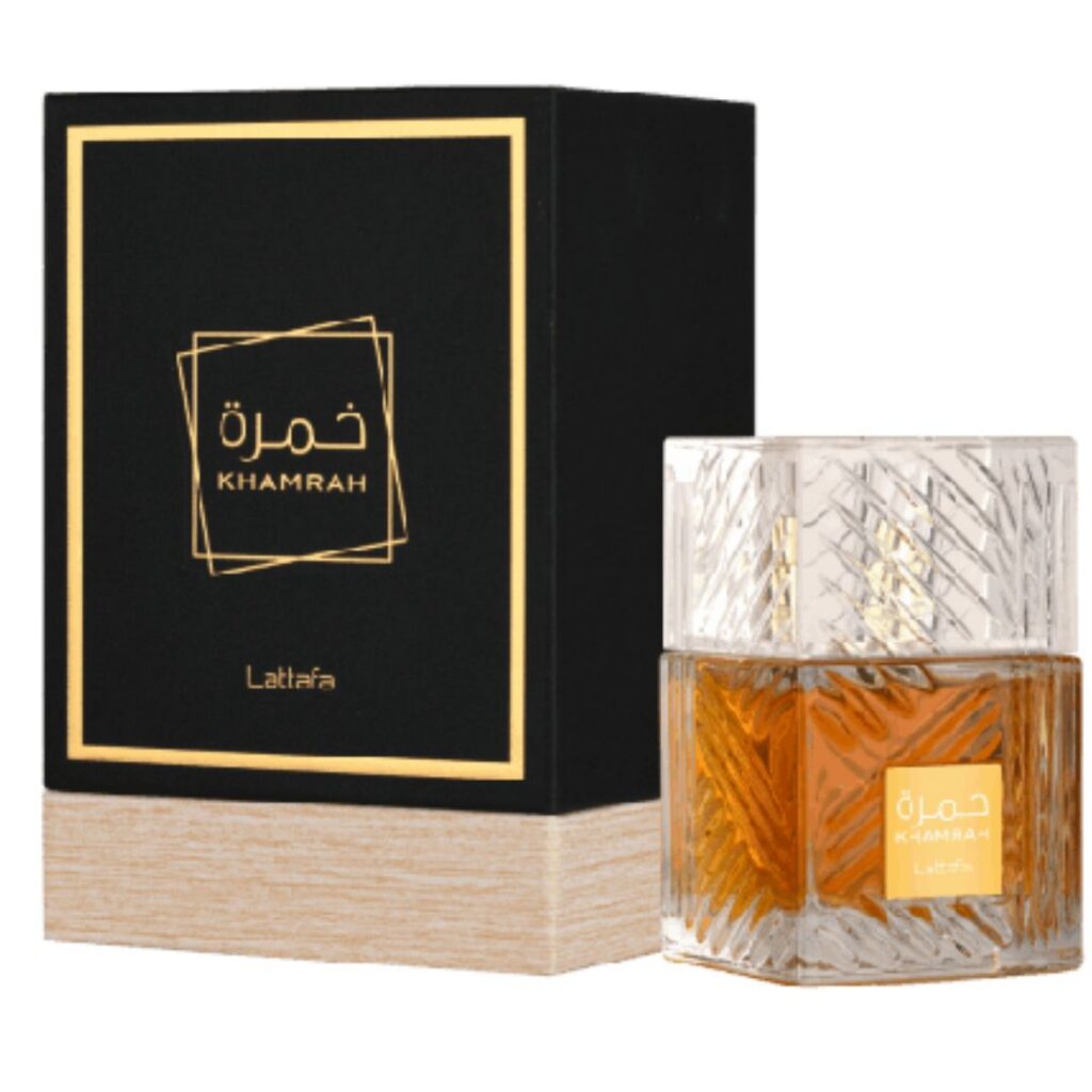 Khamrah Eau de Parfum Spray 100ml by Lattafa luxury unisex Arabian perfume bottle