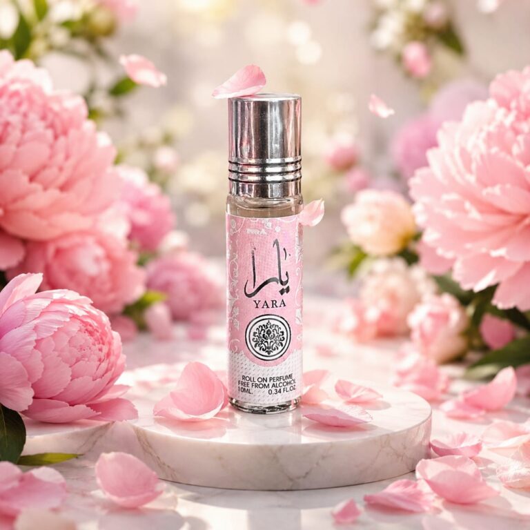 YARA Roll On Perfume Oil featuring heliotrope, orchid, tangerine, tropical fruits, vanilla, sandalwood, and musk.